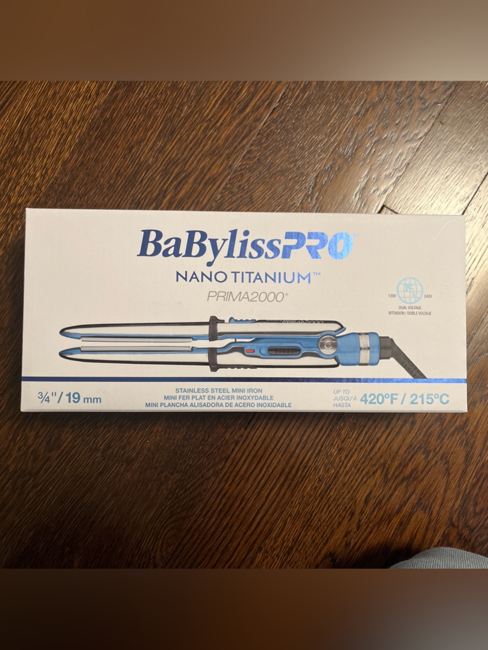 New in Box! BaBylissPRO Nano Titanium Prima2000 3/4” Stainless Steel Mini Iron